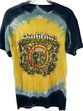 Sublime Yellow Tie-Dye Band Tee T-Shirt Small